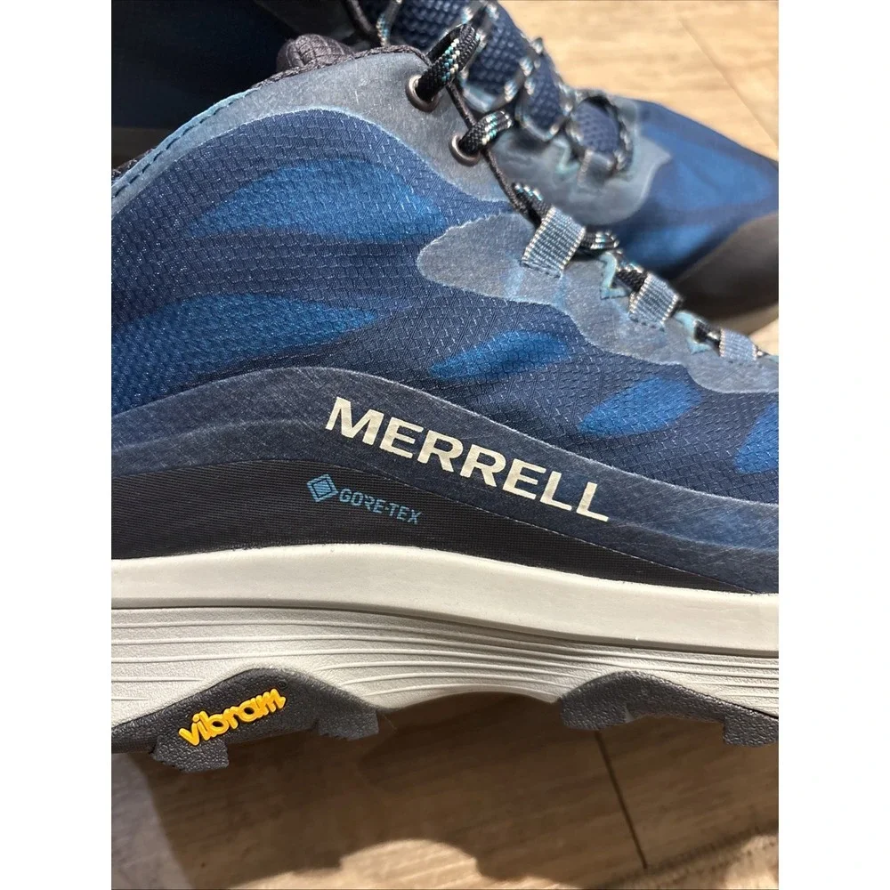 Merrell Mens Moab Speed Mid GTX Navy Marine Blue Hiking Shoes‎ GORE-TEX US 14